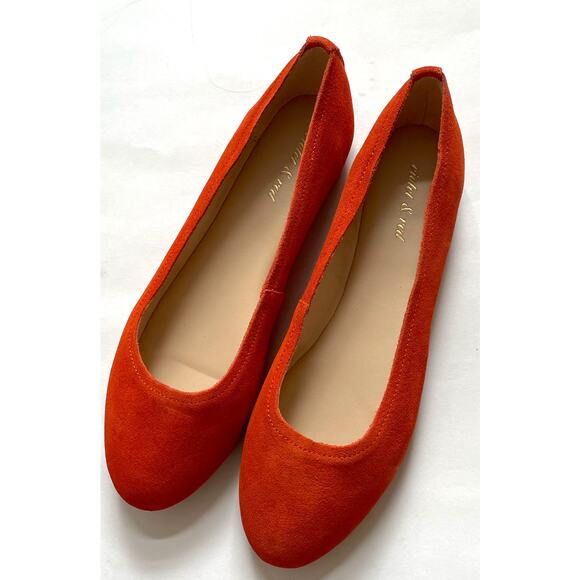 Violet & Red Leather Suede Ballet Flat Orange Size 7.5 NEW - Picture 4 of 7